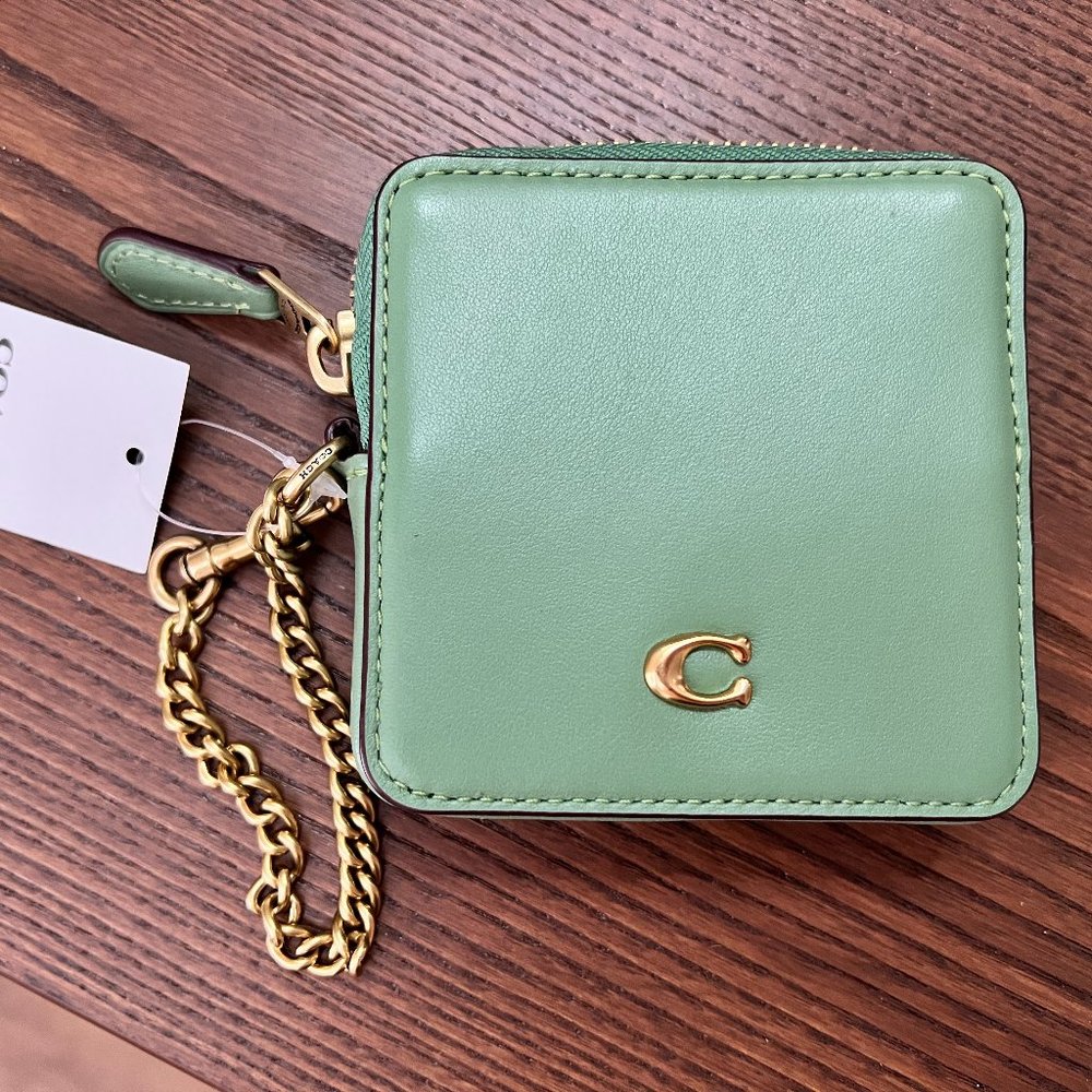 Soft Green Small Coach Wristlet NWT
